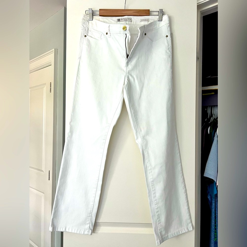 Anne Klein White Jeans Leo Skinny Ankle Style